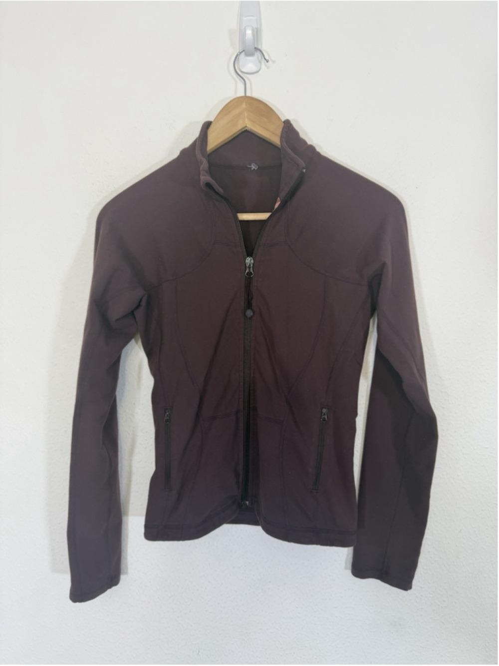 Lululemon Zip Up Jacket Small Eggplant Purple Sweatshirt Athleisure Gym Workout